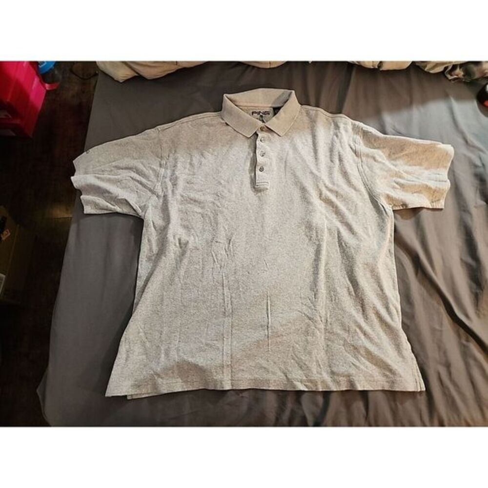 PING Collection Golf Polo Shirt Mens Gray Performance Short Sleeve XXL